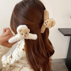 Plush Bear Hair Clip Furry Headwear Hair Accessories