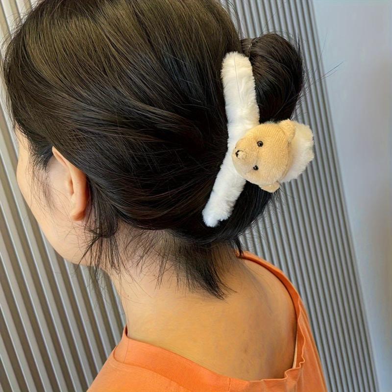 Plush Bear Hair Clip Furry Headwear Hair Accessories
