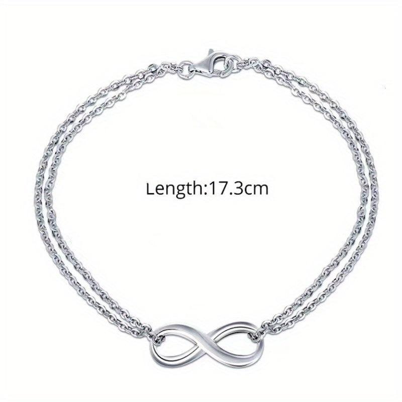 Adjustable Silver Bow Letter 8 Love Infinite Jewelry Set