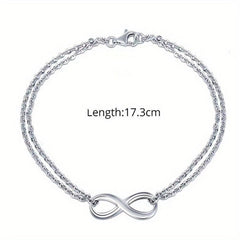Adjustable Silver Bow Letter 8 Love Infinite Jewelry Set