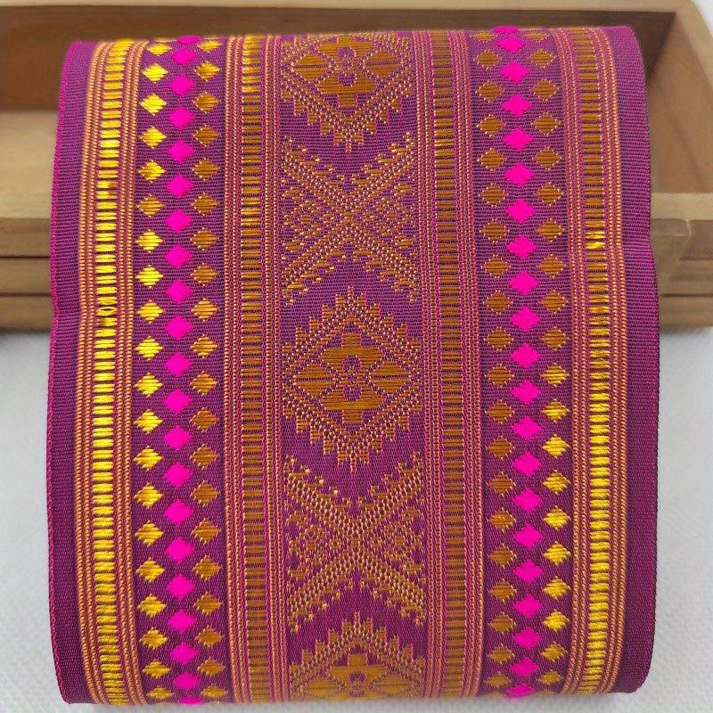 Geometric Pattern Embroidered Lace Trim 2 Yards for DIY Sewing Crafts Bags