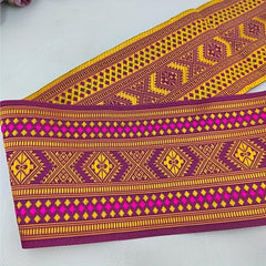 Geometric Pattern Embroidered Lace Trim 2 Yards for DIY Sewing Crafts Bags