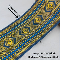 Geometric Pattern Embroidered Lace Trim 2 Yards for DIY Sewing Crafts Bags