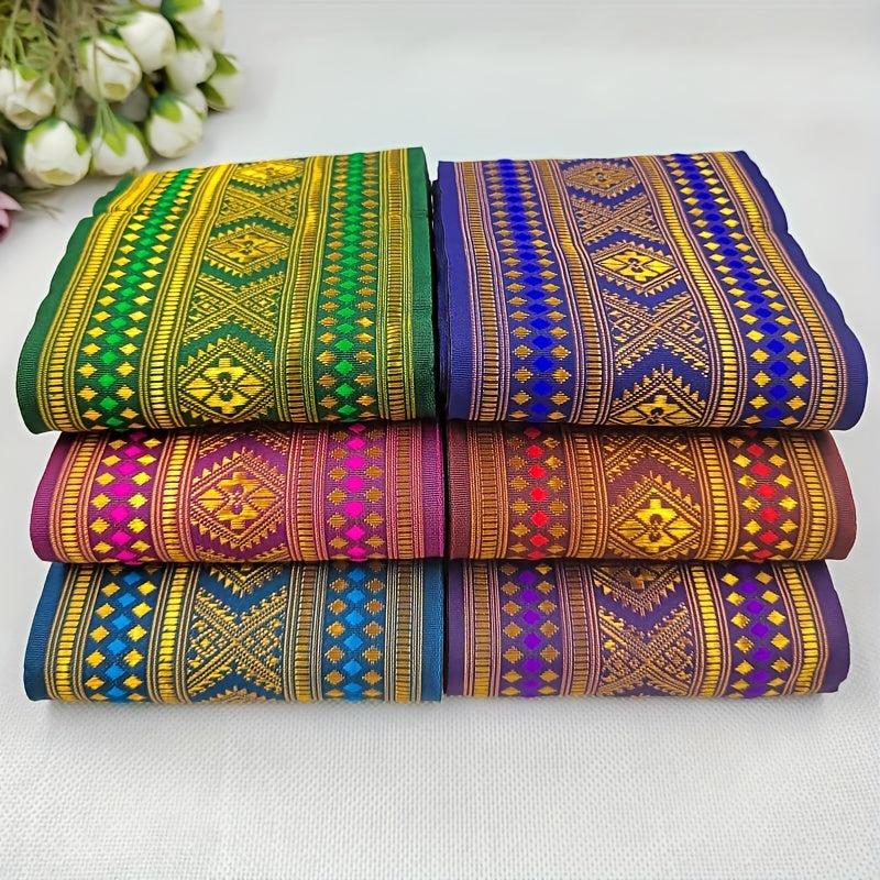 Geometric Pattern Embroidered Lace Trim 2 Yards for DIY Sewing Crafts Bags
