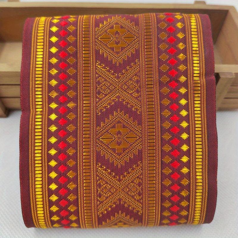 Geometric Pattern Embroidered Lace Trim 2 Yards for DIY Sewing Crafts Bags