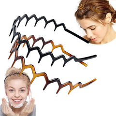 Plastic Comb Tooth Hair Band Wide Wavy Hoop Hairband Hair Accessories