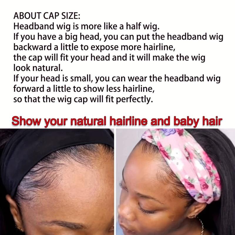 Short Curly Headband Wig For Women Curly Bob Headband Wigs Glueless Natural Wig