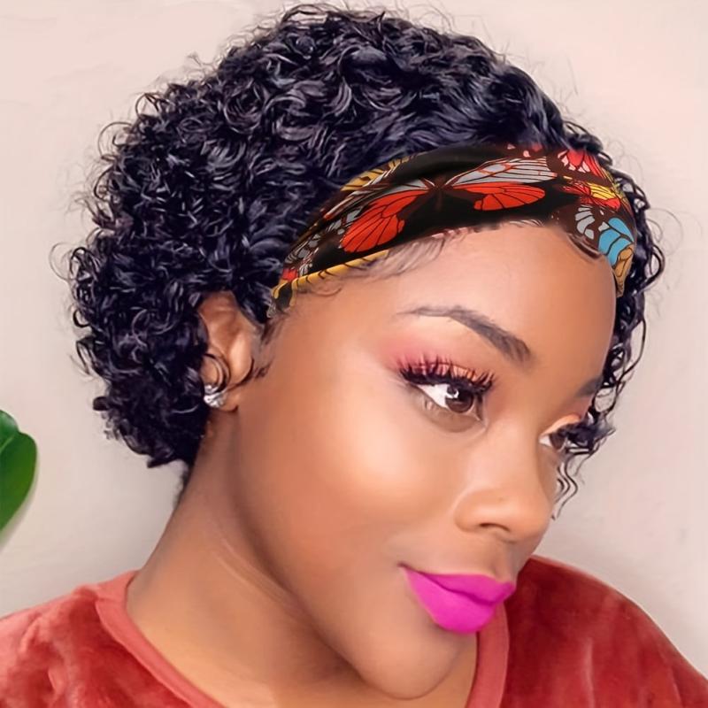 Short Curly Headband Wig For Women Curly Bob Headband Wigs Glueless Natural Wig