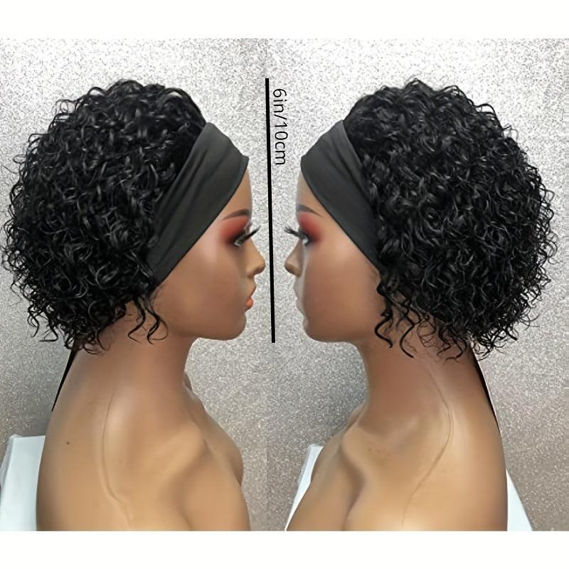 Short Curly Headband Wig For Women Curly Bob Headband Wigs Glueless Natural Wig