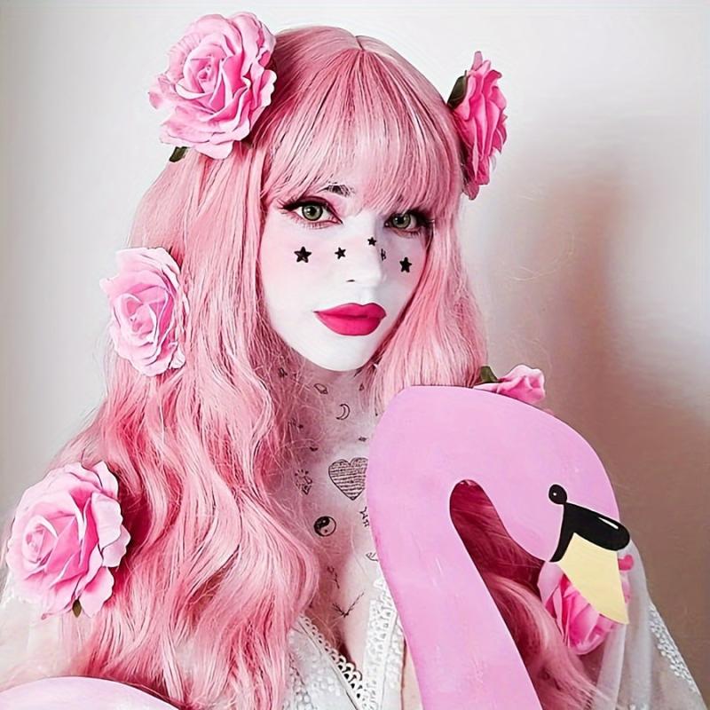 27in Long Curly Wig Fluffy Synthetic Wig For Women Daily Party Cosplay