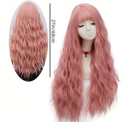 27in Long Curly Wig Fluffy Synthetic Wig For Women Daily Party Cosplay