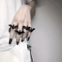 3Pcs Gothic Bat Adjustable Jewelry for Men and Women Halloween Decoration