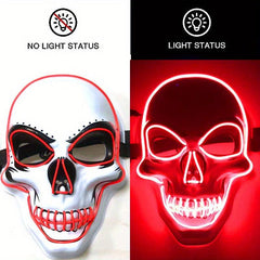 LED Light Up Scary Scream Mask Halloween Costume for Men Women Boys Girls