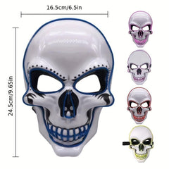 LED Light Up Scary Scream Mask Halloween Costume for Men Women Boys Girls