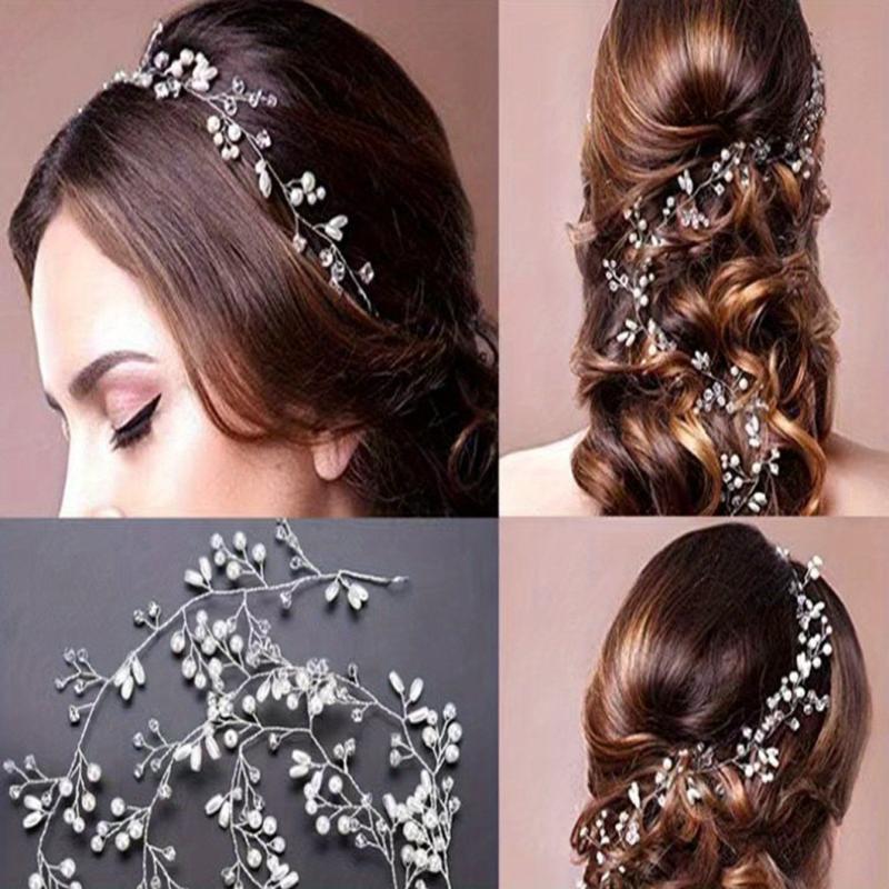 Bridal Headdress Faux Pearl Braided Hairband Wedding Dress Accessories