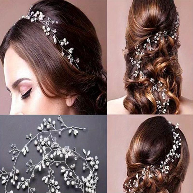 Bridal Headdress Faux Pearl Braided Hairband Wedding Dress Accessories