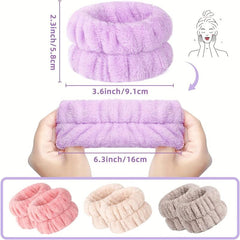 4pcs Face Washing Wristbands Wrist Towels Spa Waistband