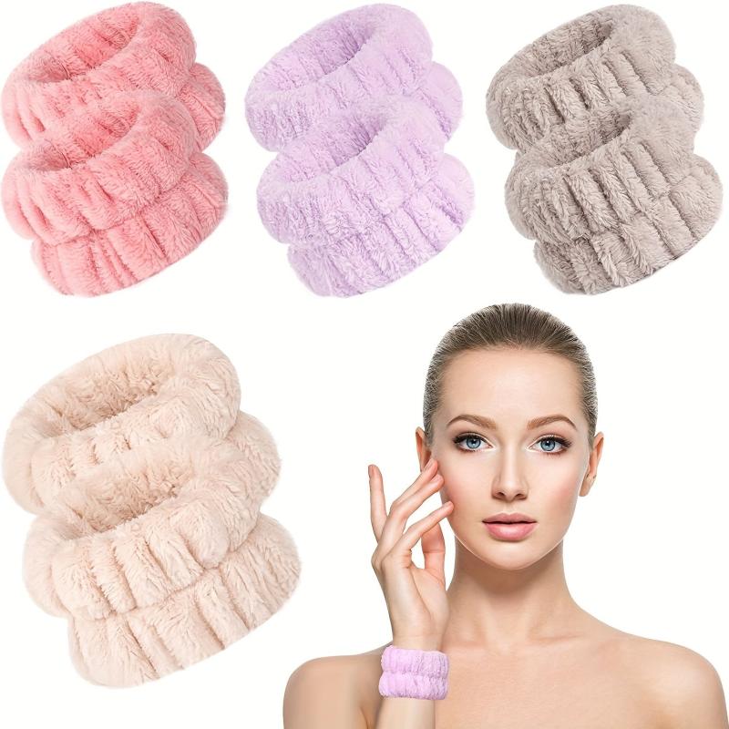 4pcs Face Washing Wristbands Wrist Towels Spa Waistband