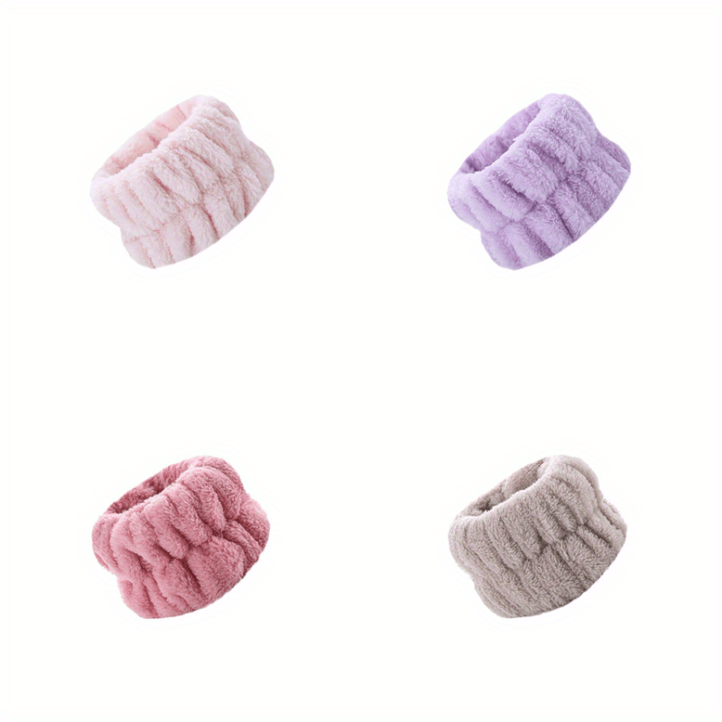 4pcs Face Washing Wristbands Wrist Towels Spa Waistband