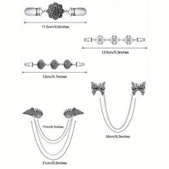 Vintage Sweater Shawl Clip Buckle Dress Brooch Floral Pattern Accessories