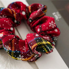 Christmas Plaid Wide Hair Tie Elastic Hair Band Hair Accessories