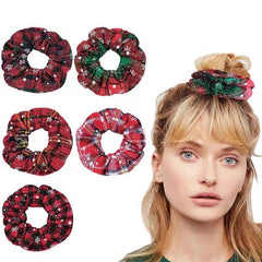 Christmas Plaid Wide Hair Tie Elastic Hair Band Hair Accessories