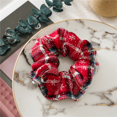 Christmas Plaid Wide Hair Tie Elastic Hair Band Hair Accessories