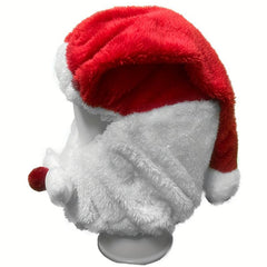 Santa Hat & Mask Plush Helmet Christmas Costumes Party Cosplay Decor