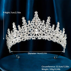 Silver Rhinestones Crown Party Queen Hair Decoration Crystal Crown Tiara