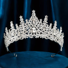 Silver Rhinestones Crown Party Queen Hair Decoration Crystal Crown Tiara