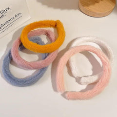 Plush Hair Bands Women Warm Hoop Headband Solid Hairband Accessories