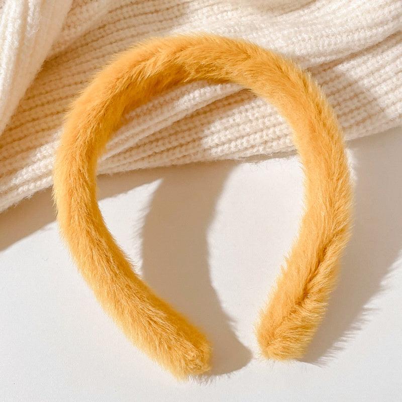 Plush Hair Bands Women Warm Hoop Headband Solid Hairband Accessories