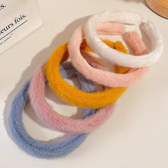 Plush Hair Bands Women Warm Hoop Headband Solid Hairband Accessories
