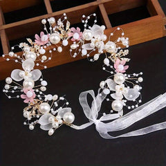 Flower Dress Pearl Crown Hair Band Hair Accessories Bride