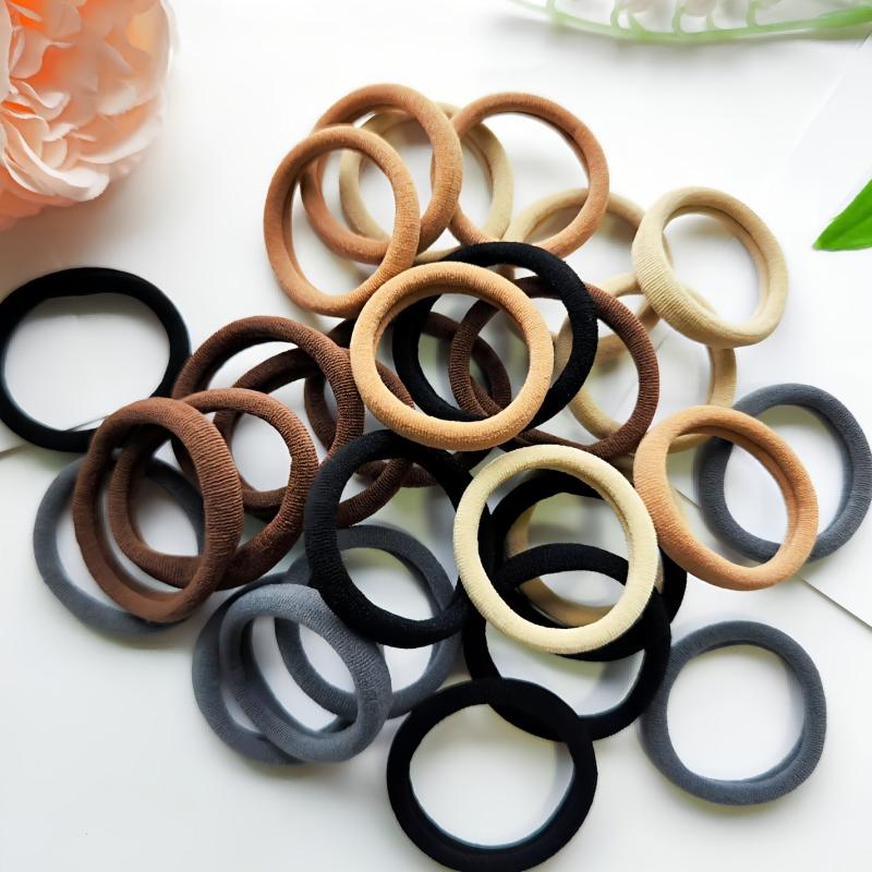 30pcs Women's High Elastic Hair Ties Hair Bands Seamless Hair Accessories