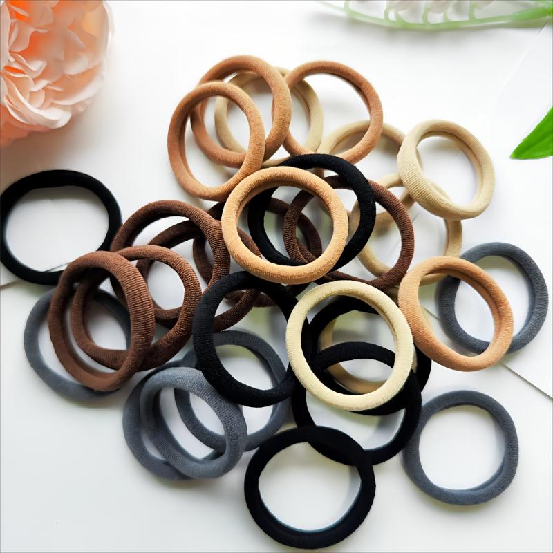 30pcs Women's High Elastic Hair Ties Hair Bands Seamless Hair Accessories