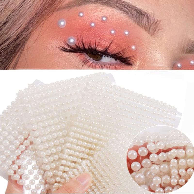 Eye Makeup Sticker Rhinestone Faux Pearl Sticker Eyebrow Face Decoration
