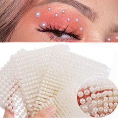 Eye Makeup Sticker Rhinestone Faux Pearl Sticker Eyebrow Face Decoration