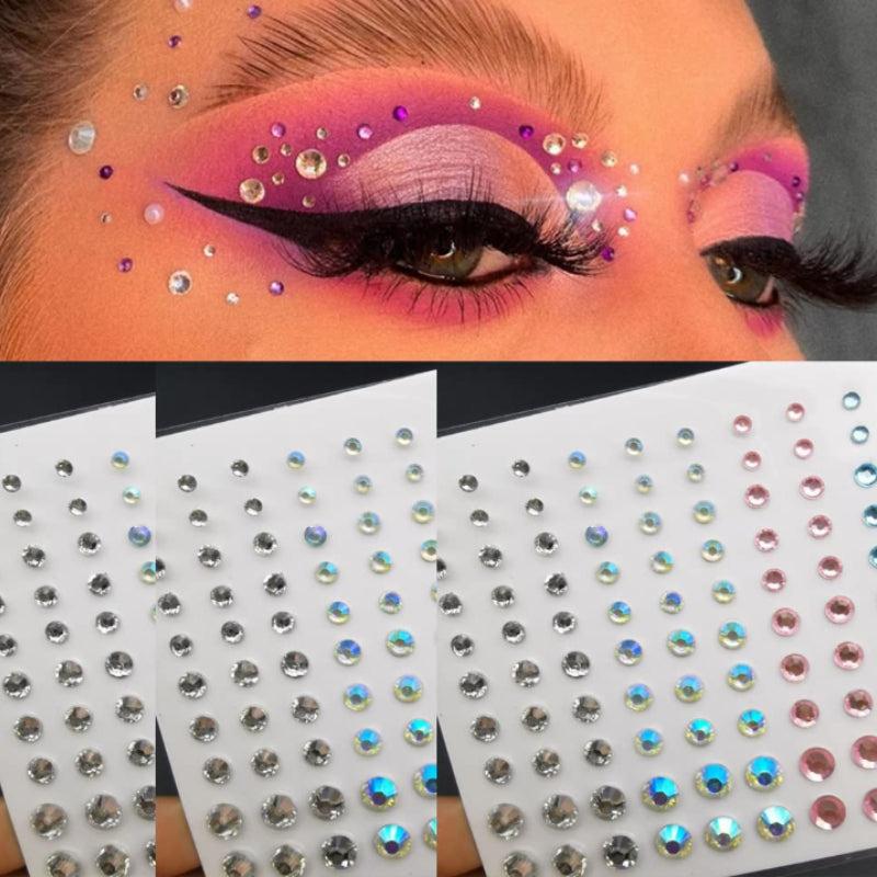 Eye Makeup Sticker Rhinestone Faux Pearl Sticker Eyebrow Face Decoration