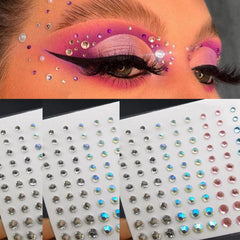 Eye Makeup Sticker Rhinestone Faux Pearl Sticker Eyebrow Face Decoration