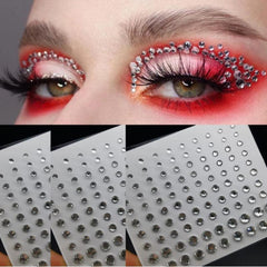 Eye Makeup Sticker Rhinestone Faux Pearl Sticker Eyebrow Face Decoration