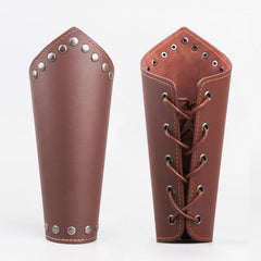 Retro Viking Wide Leather Men's Wristband for Cosplay