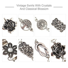 Vintage Sweater Shawl Clip Buckle Metal Brooch Floral Pattern Clip