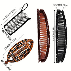 Vintage Banana Shape Hair Clips for Thick Curly Hair