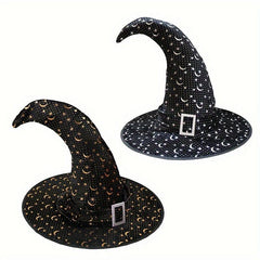Witch Hat Star & Moon Curved Horn Halloween Cosplay Costume