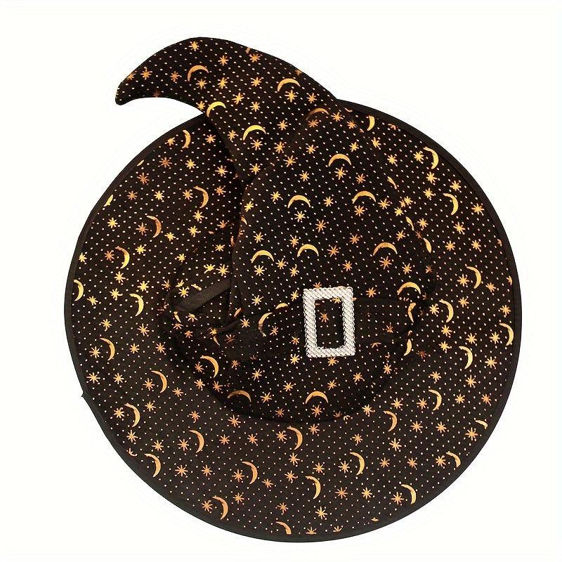 Witch Hat Star & Moon Curved Horn Halloween Cosplay Costume