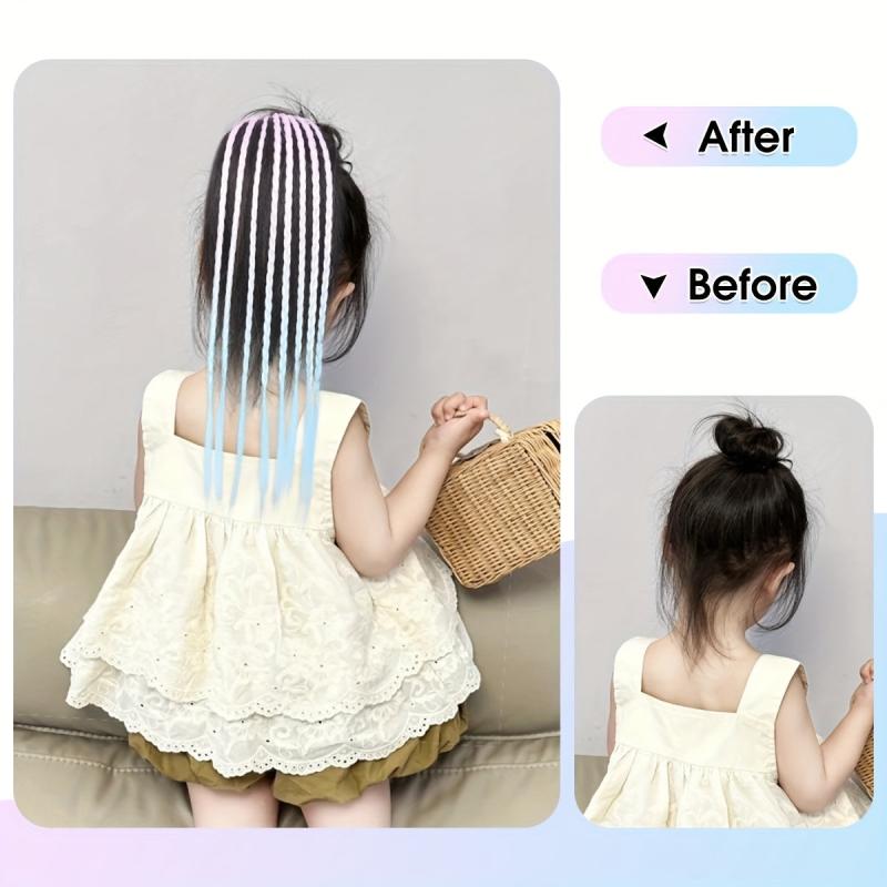8 Strands Braided Ponytail Extension Hair Tie Soft Synthetic Hair Accessories