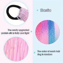 8 Strands Braided Ponytail Extension Hair Tie Soft Synthetic Hair Accessories