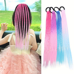 8 Strands Braided Ponytail Extension Hair Tie Soft Synthetic Hair Accessories