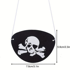 Pirate Eye Mask & Hat Set Skull Pattern Cosplay Props